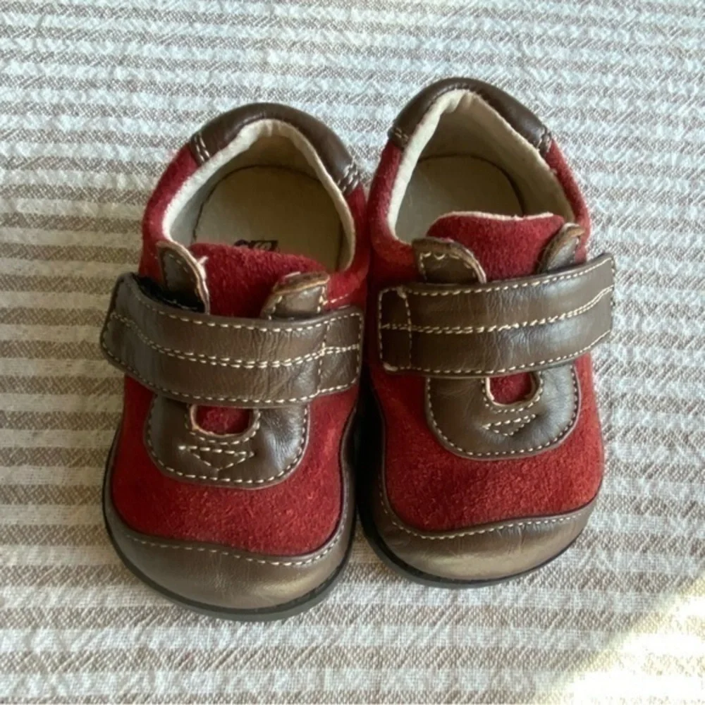 🚘*CLEARANCE*🚘 SEE KAI RUN Red and Brown Leather Toddler Shoes 3